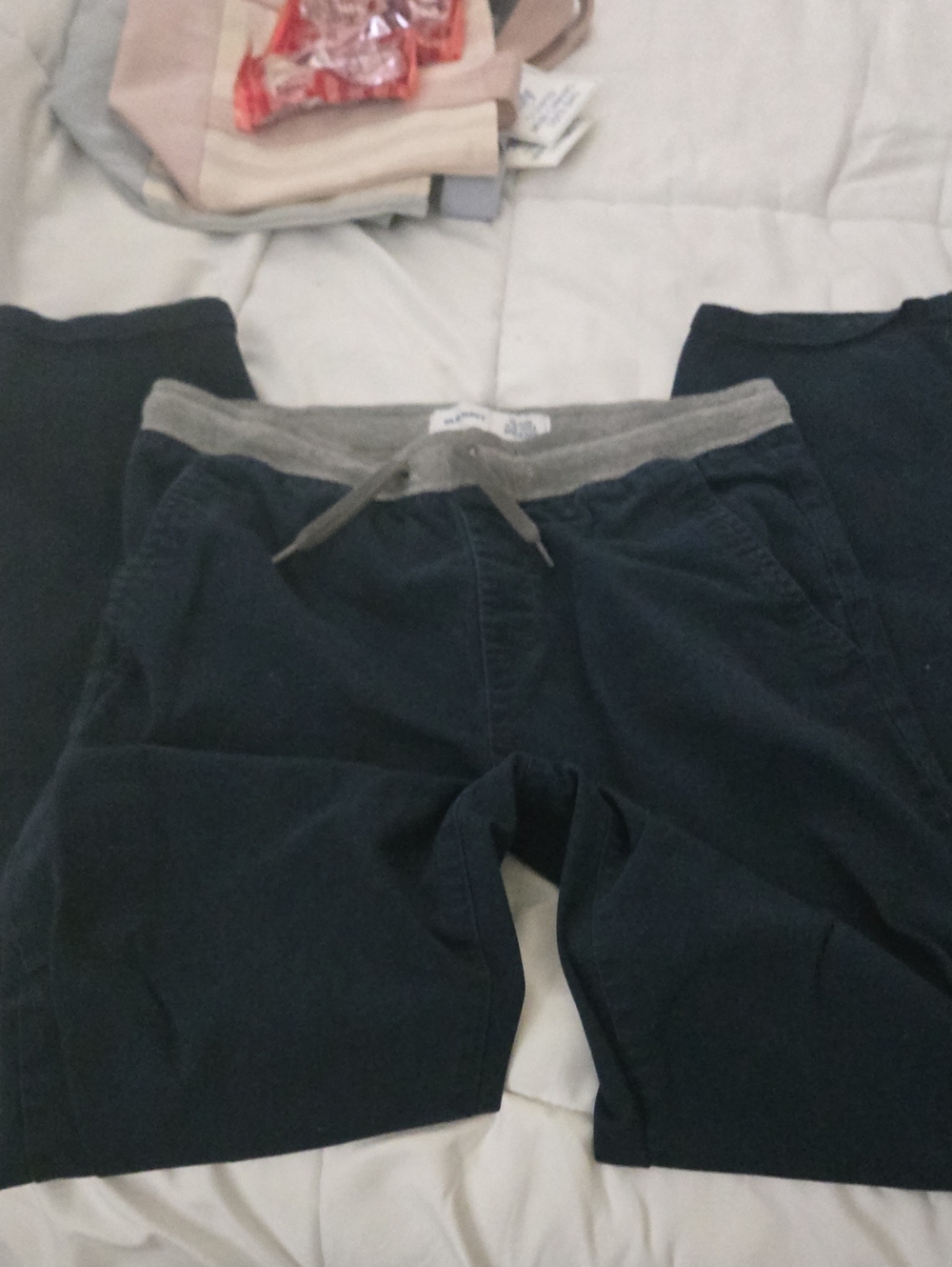 Old Navy Navy Pull-On Kids Pants with Gray Waistband